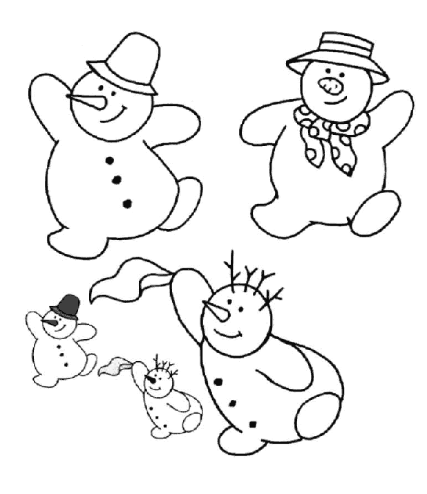 Bałwany kolorowanki